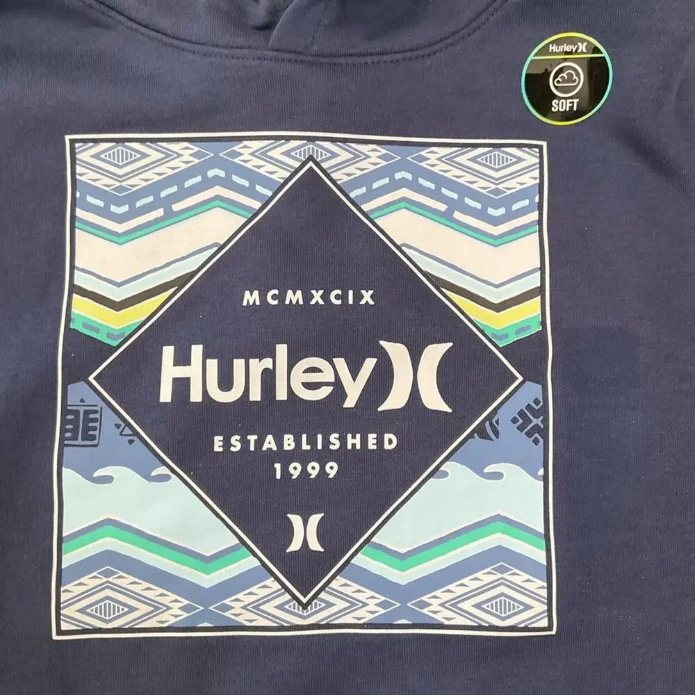 Hurley Boys Youth Navy Blue Hoodie Size Large NEW